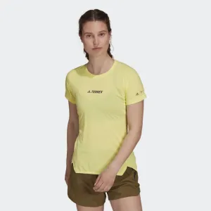 adidas Women's  Terrex Parley Agravic Trail Running All Round Tee Pulse Yellow