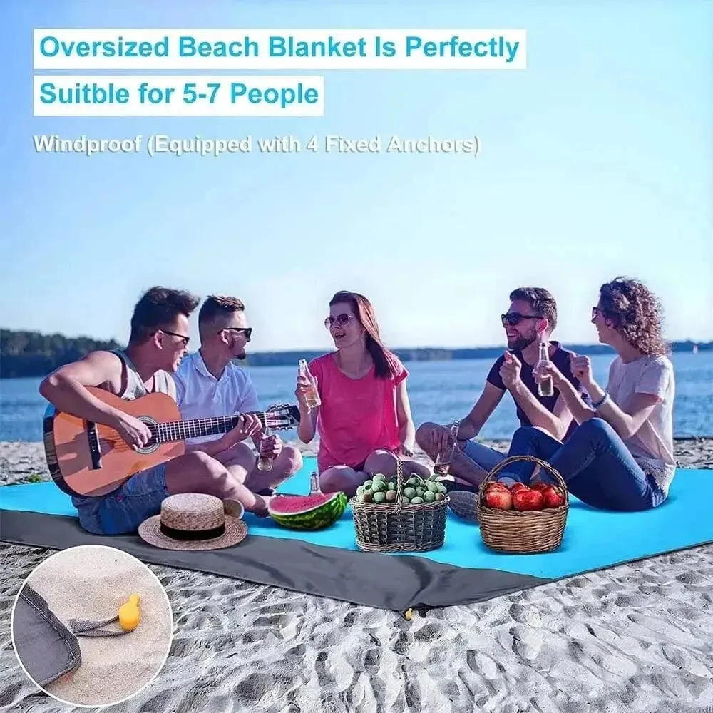 Beach Blanket Sandproof 200 X 140cm Waterproof Beach Mat Lightweight Picnic Blanket for Travel Hiking Sports