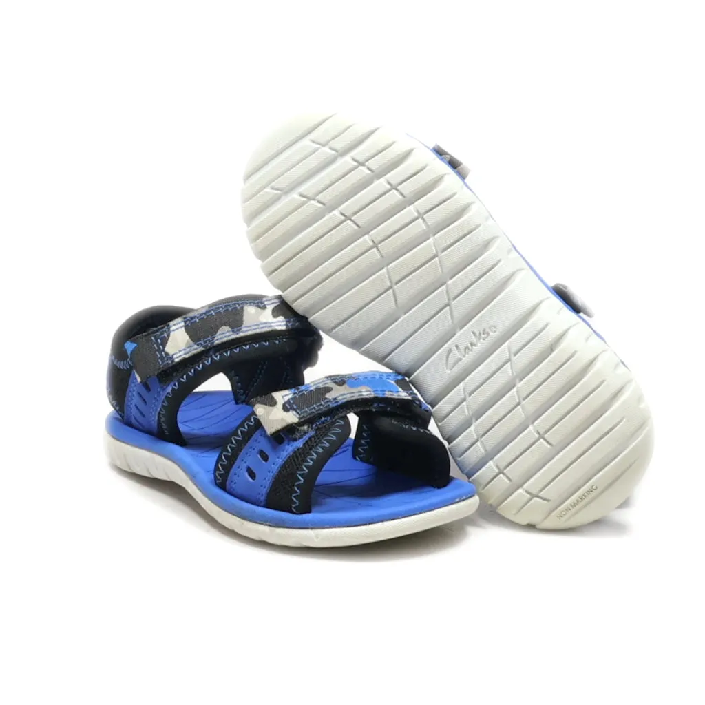 Clarks Surfing Coast Sling Back Crawlers Fabric Blue Colour For Kids