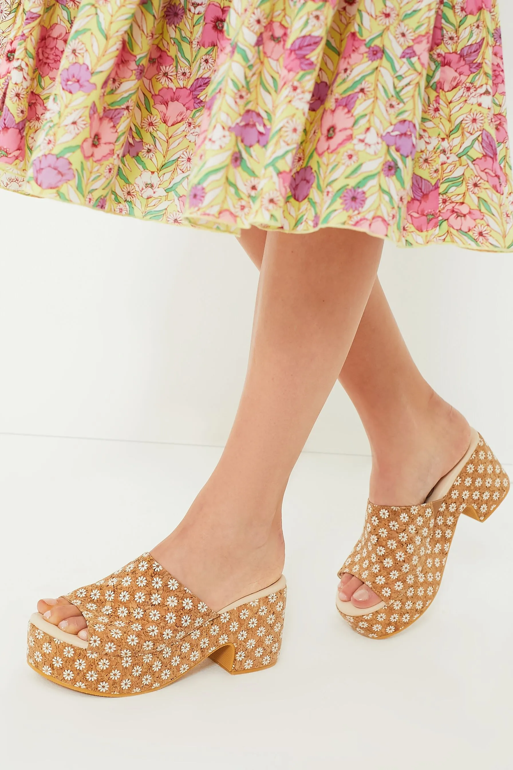 Cork Daisy Terry Heels