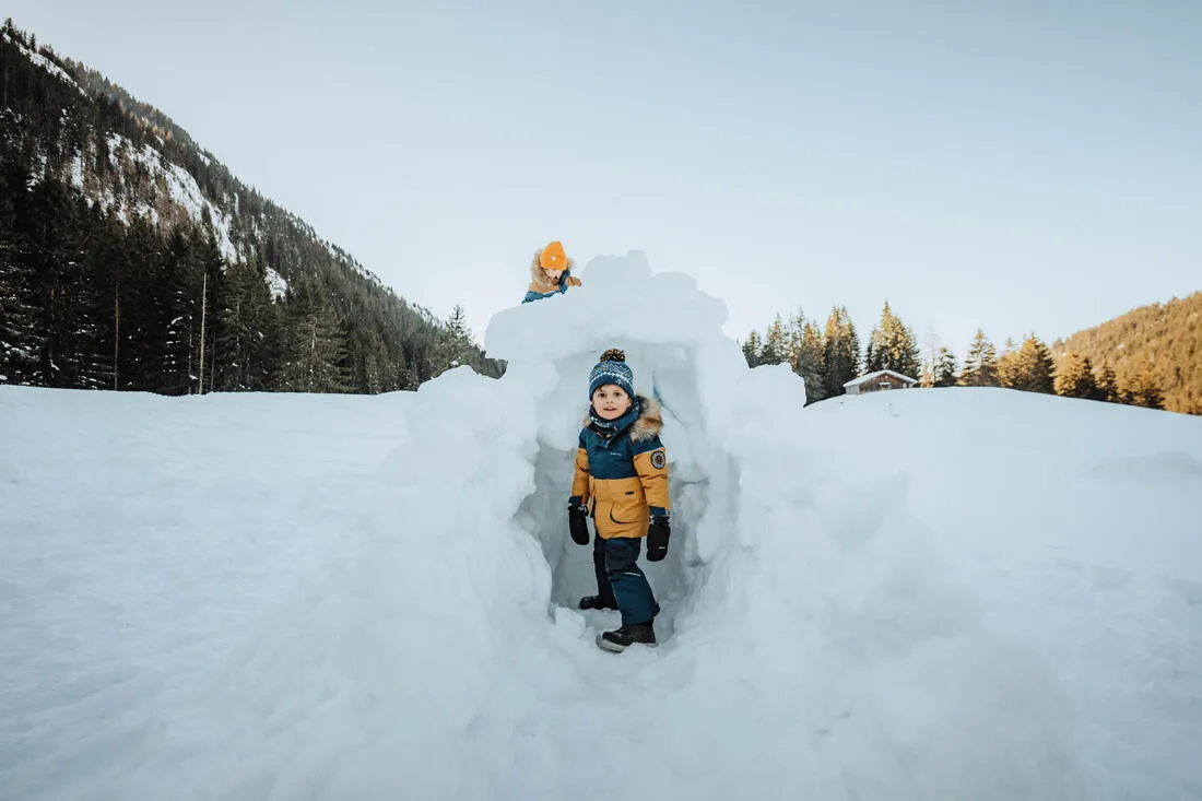 KIDS’ WARM AND WATERPROOF SNOW BOOTS - SH500 X-WARM