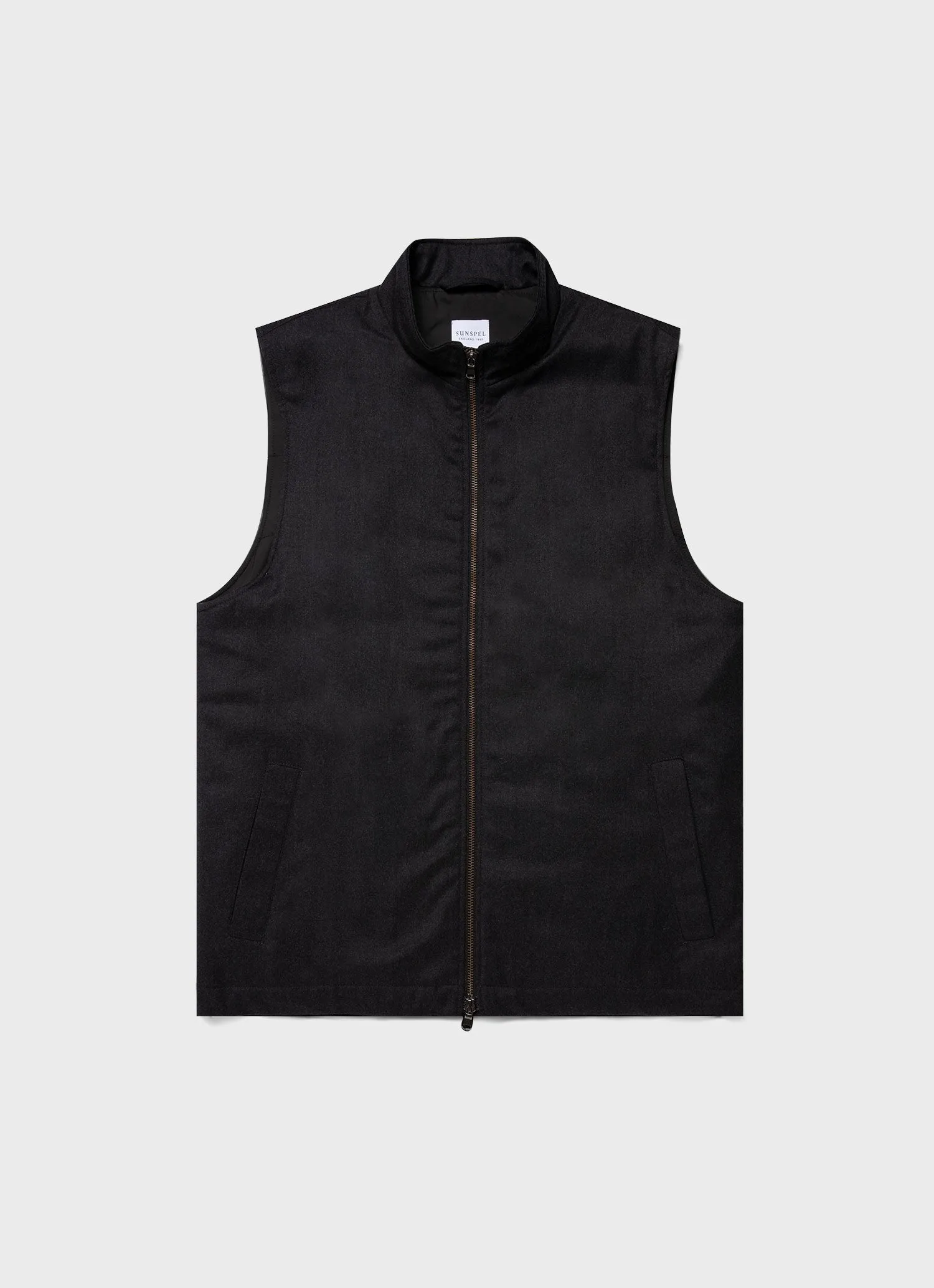 Men's Insulated Wool Gilet in Charcoal Melange