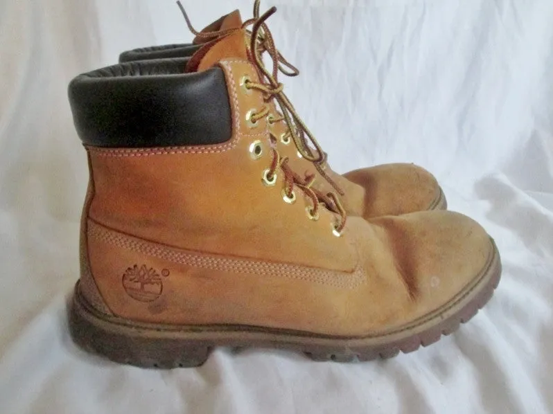 Mens TIMBERLAND 10061 WATERPROOF Leather HIKING Work Boots Trek 10.5 BROWN WHEAT