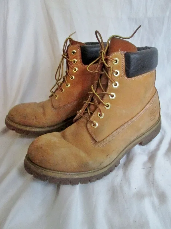 Mens TIMBERLAND 10061 WATERPROOF Leather HIKING Work Boots Trek 10.5 BROWN WHEAT