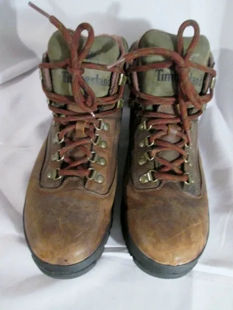 Mens TIMBERLAND 95100 WATERPROOF EURO HIKER Leather Boot 11.5 BROWN GREEN Trek