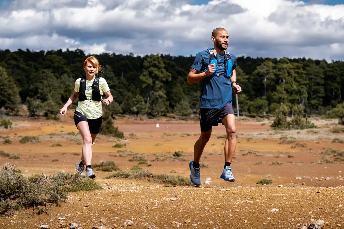 MEN'S TRAIL RUNNING SHORT-SLEEVED T-SHIRT - GRAPH/AQUA