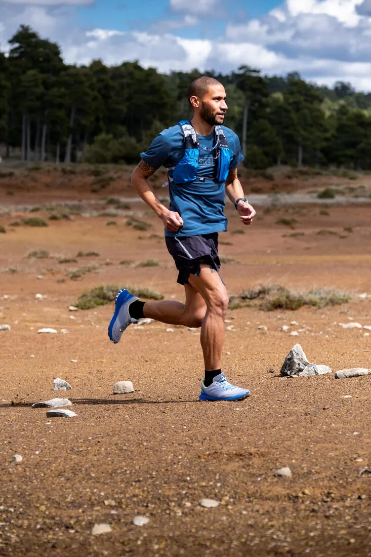 MEN'S TRAIL RUNNING SHORT-SLEEVED T-SHIRT - GRAPH/AQUA