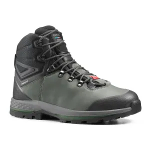 MEN'S WATERPROOF LEATHER HIGH TREKKING BOOTS - MT100 WIDE