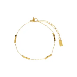 Passion Waterproof Square Mini Bead Bracelet 18K Gold Plating