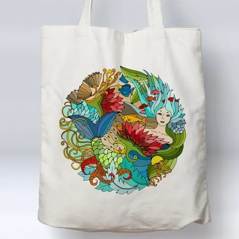 The Happy Mermaid Beach Tote