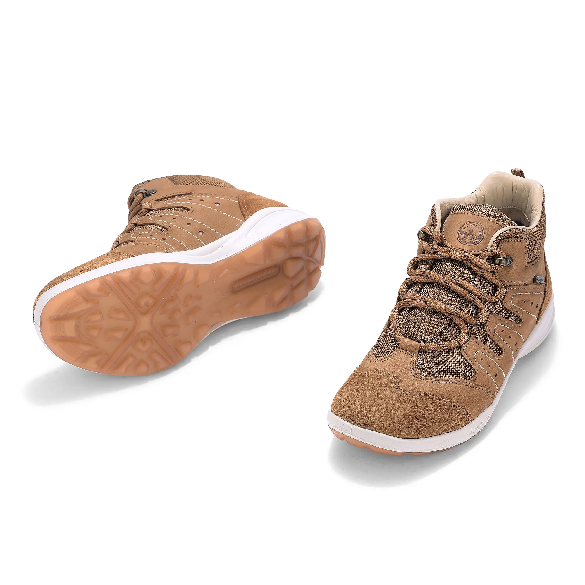 Women's Leather Soft Sneakers (#2639117_Camel)